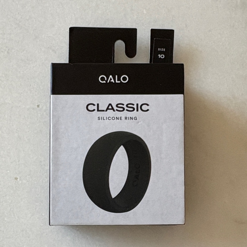 QALO Classic Black Silicone Ring Wedding Band Men’s Medium Size 10 New surfer